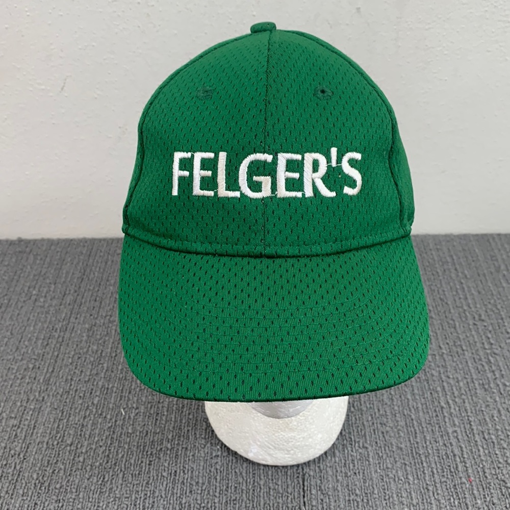 Felger's Baseball Hat Youth Adjustable Green Jersey Mesh Strapback Augusta 6236
